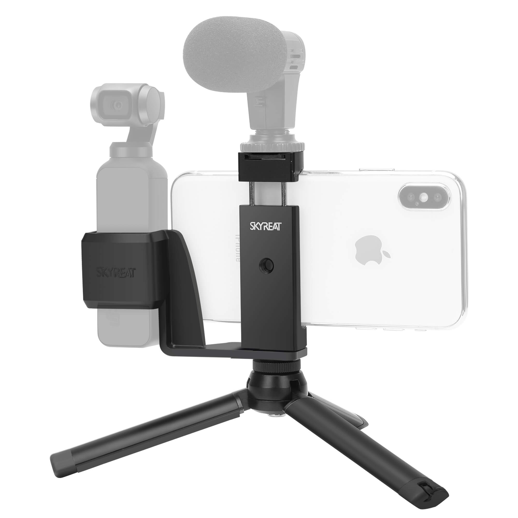 D&F Handheld Phone Holder Tripod Stand Mount with Expansion Holder for DJI Osmo Pocket 