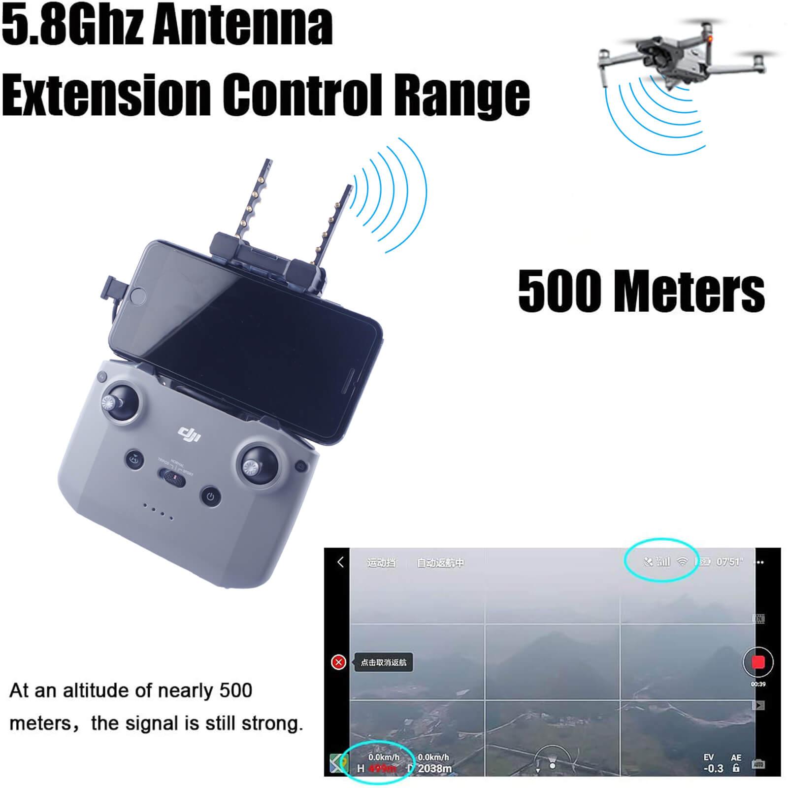 Drone Antenna Signal Booster Range Extender for DJI Mavic AIR 2S /AIR 2 /MINI 2 