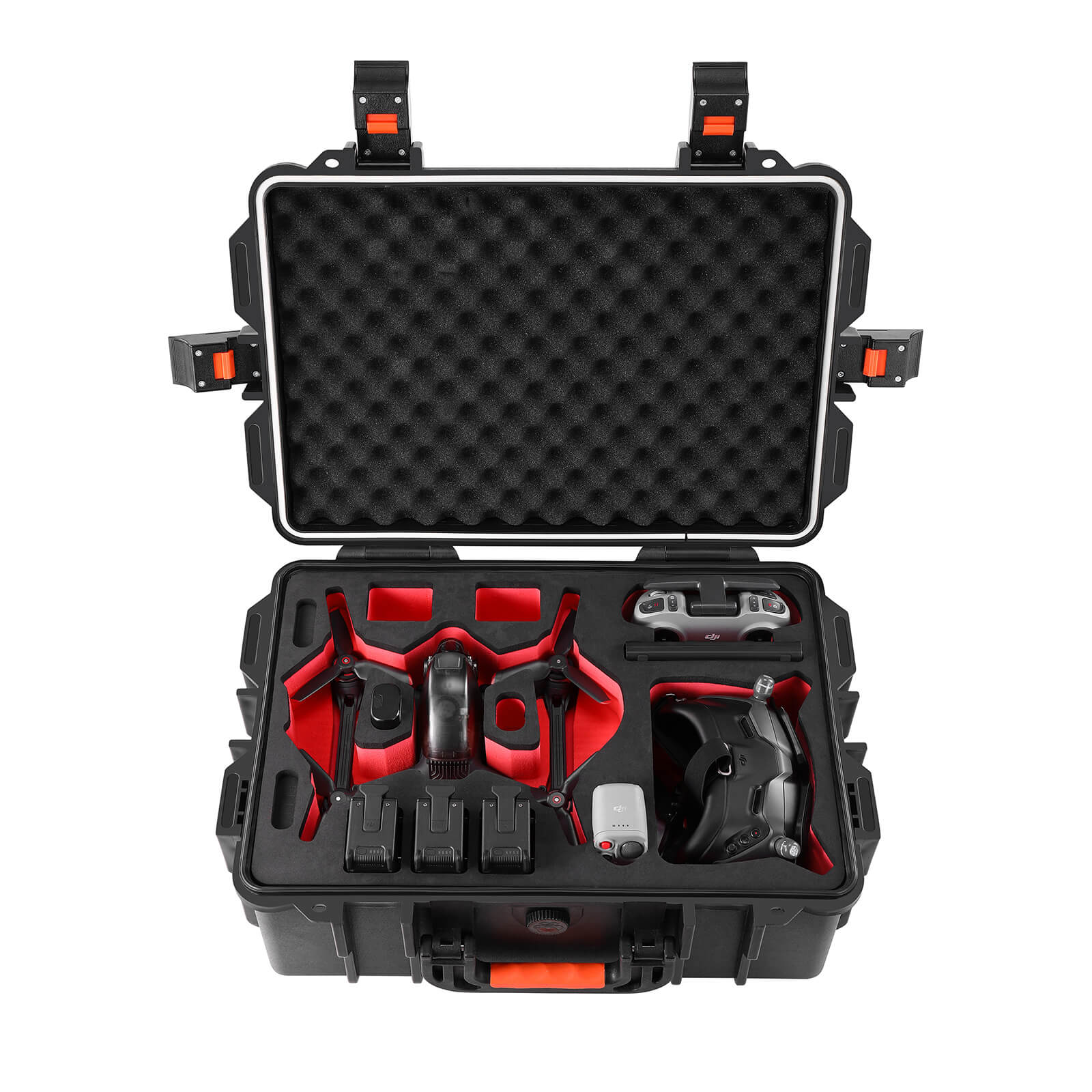 FPVtosky Professional Hard Case for DJI FPV Fits 6 batteries Case Only Keep Props On - DJI FPV Drone Carrying Case Accessories 