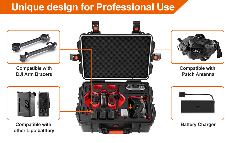 Antenna and Other Accessories Cables Skyreat Hard Carrying Case for DJI Digital FPV Goggles Suitable Only for Stock FPV Goggles,Foam 