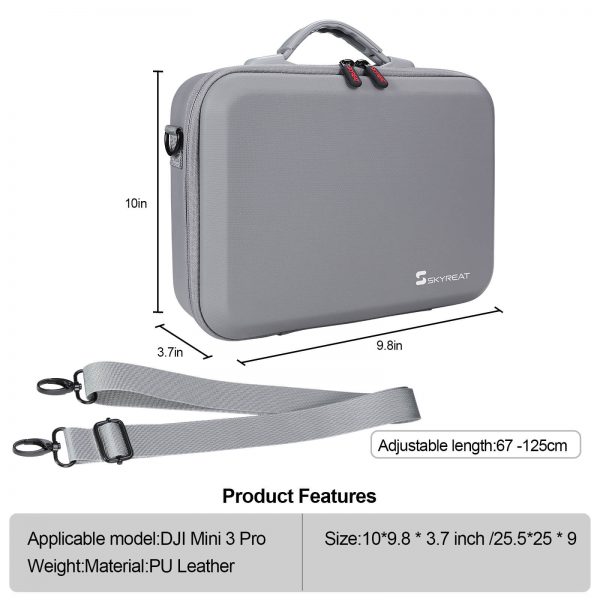 SKYREAT Mini 4 Pro Case, Portable PU Leather Storage Shoulder Bag for ...