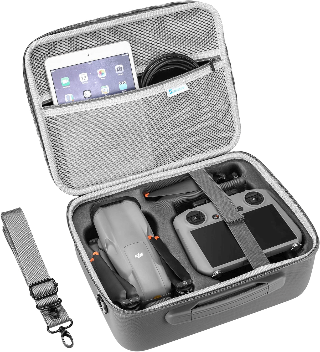 SKYREAT Mini 4 Pro Case, Portable PU Leather Storage Shoulder Bag for DJI  Mini 4 Pro Fly More Combo Kit Accessories