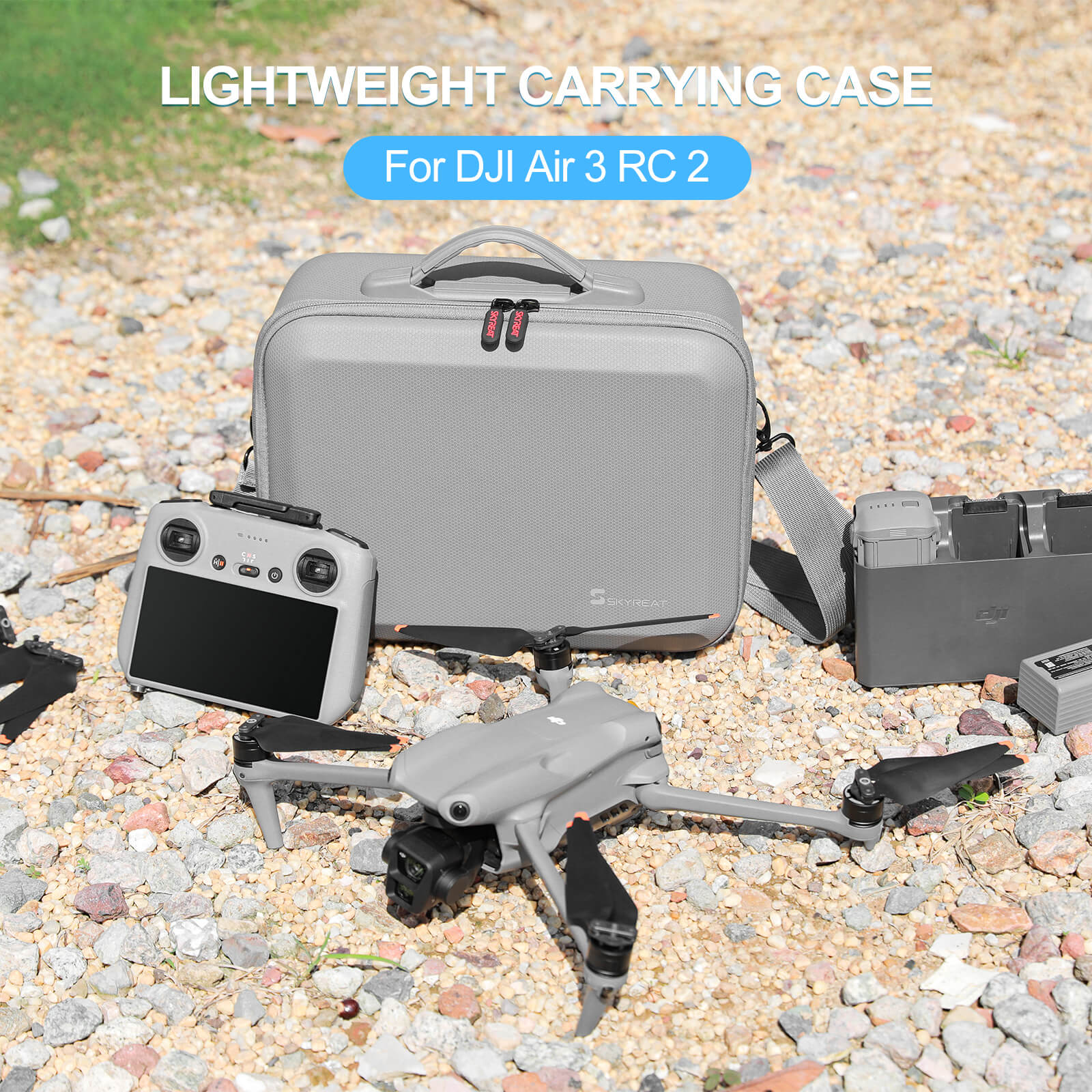 SKYREAT Air 3 Case for DJI Air 3 Fly More Combo Drones with DJ RC 2  Controller - Skyreat