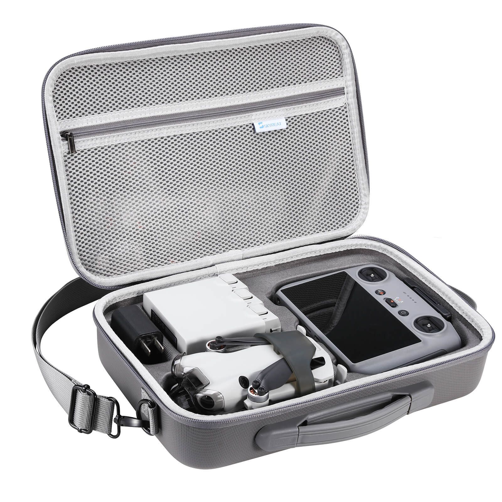 SKYREAT Mini 4 Pro Case, Portable PU Leather Storage Shoulder Bag for DJI Mini  4 Pro Fly More Combo Kit Accessories - Skyreat