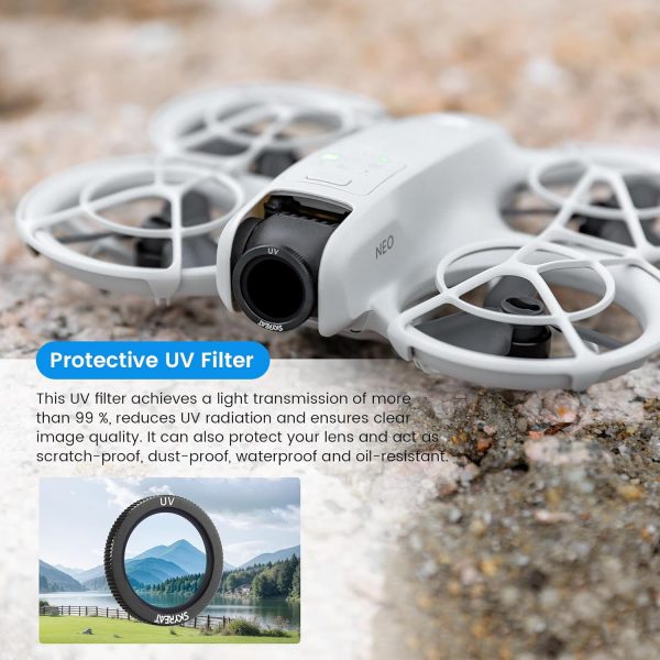 Skyreat Neo ND Filter Set,Multi-Coated Magnetic ND Filters Compatible for DJI Neo Drone Accessories -5 Pack (UV, ND8, ND16, ND32, ND64) - Image 4